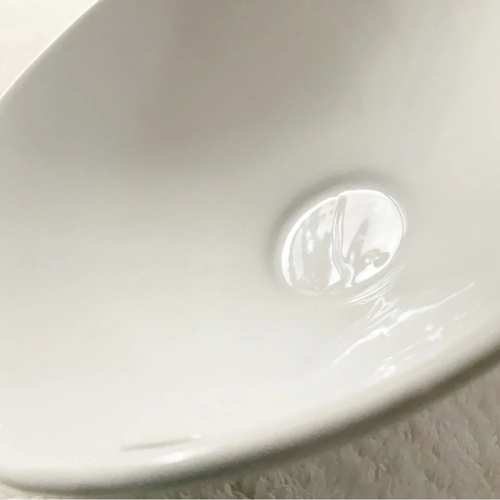 Pier 1 White Porcelain Bowl Cutout Handles Minimalist Serving 7”